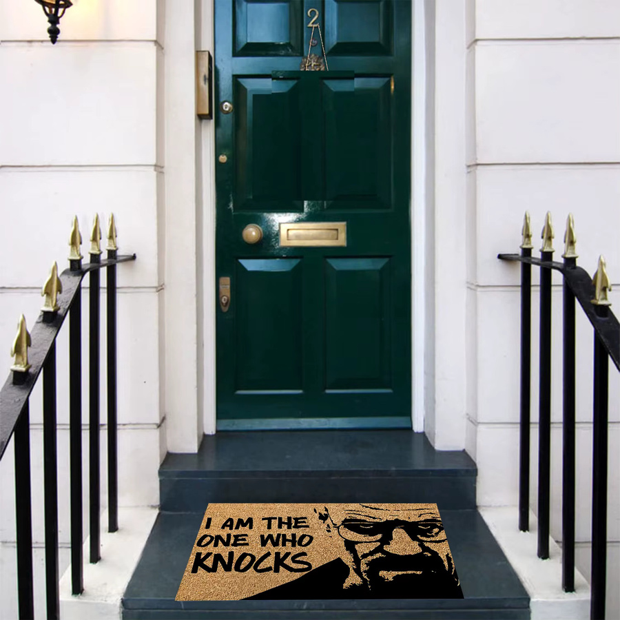 Rutschfeste Fußmatte I Am the One Who Knocks in Braun mit Grafikdesign für Eingangsbereich, Küche oder Badezimmer - Bild 5