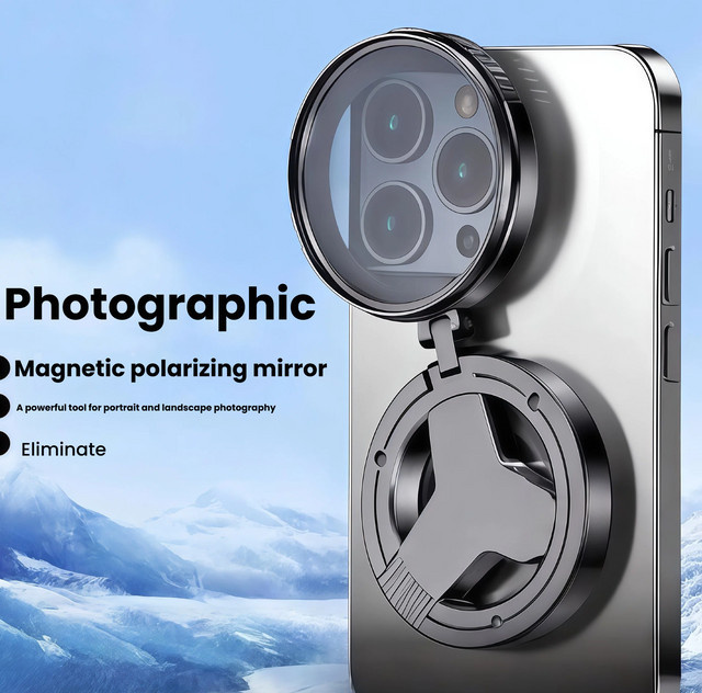 HD Magnetisches Telefon CPL Polarisationslinse mit Blendfreier optischer Beschichtung für Sternenfotografie und mobile Fotografie in Schwarz - Bild 1