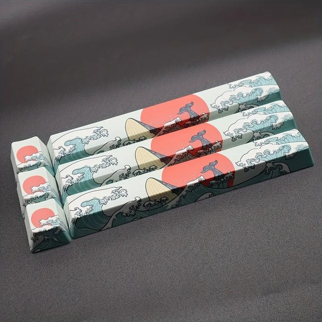 Esc und Space Bar Keycap Coral Sea Set aus PBT in OEM-Höhe für mechanische DIY-Tastaturen, Mehrfarbig - Bild 1