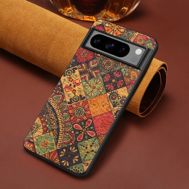 Luxuriöse Kunstleder-Handyhülle mit Ölgemälde-Blumenmuster für Google Pixel 10 Pro XL, 9A, 8 und 7 in Gelb und Multicolour mit mattem Gefühl - Bild 1