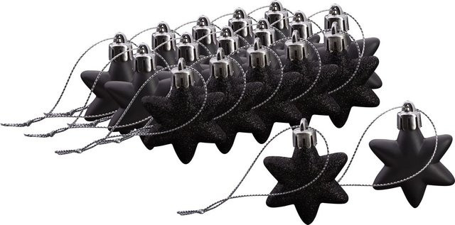 Othmar Decorations Weihnachtssterne aus Kunststoff in Schwarz als Hänge-Dekoration - Bild 1