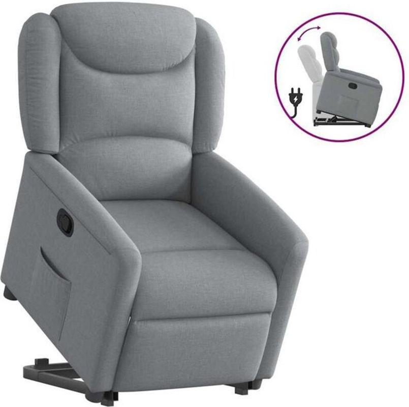 vidaxl Relaxsessel mit Aufstehhilfe aus Stoff in Grau - Bild 1