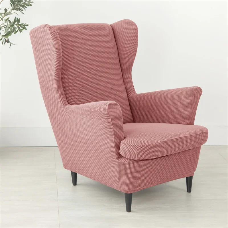 Bunter Stretch Ohrensesselbezug mit Kissenbezug aus Polarfleece, elastischer Spandex-Sesselbezug mit floralem Muster von Household supplies MH - Bild 2