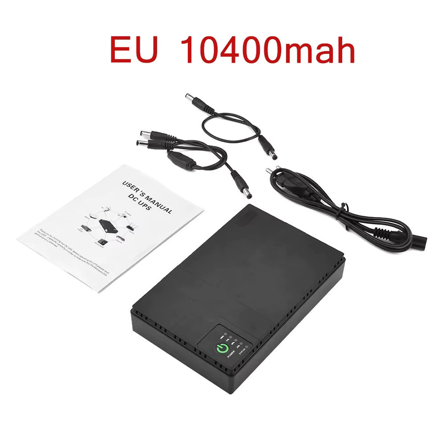 diymore UPS DC Notstromversorgung 10400mAh für Router und optisches Modem in Schwarz mit eingebautem Adapter und PoE 5V 9V 12V - Bild 2