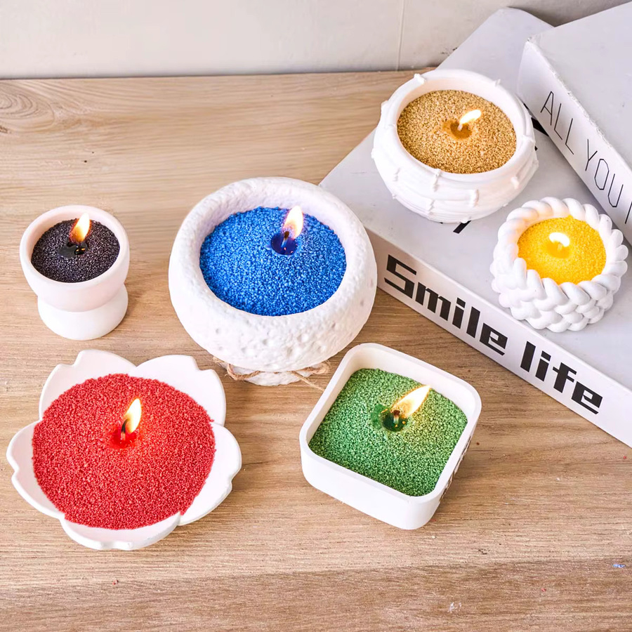 UDOCOOL Bunter Sandwachs und Eisblumenwachs für DIY Duftkerzen, Schneeflockenwachs und Sandmalerei, Multicolor und Schwarz, 500 g - Bild 2