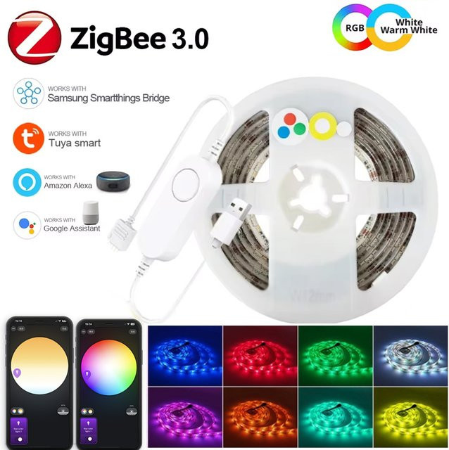 YSRSAI USB Smart LED Streifen RGBCCT mit Tuya Zigbee APP Steuerung und Alexa Kompatibilität für TV Hintergrundbeleuchtung und Room Decor - Bild 1