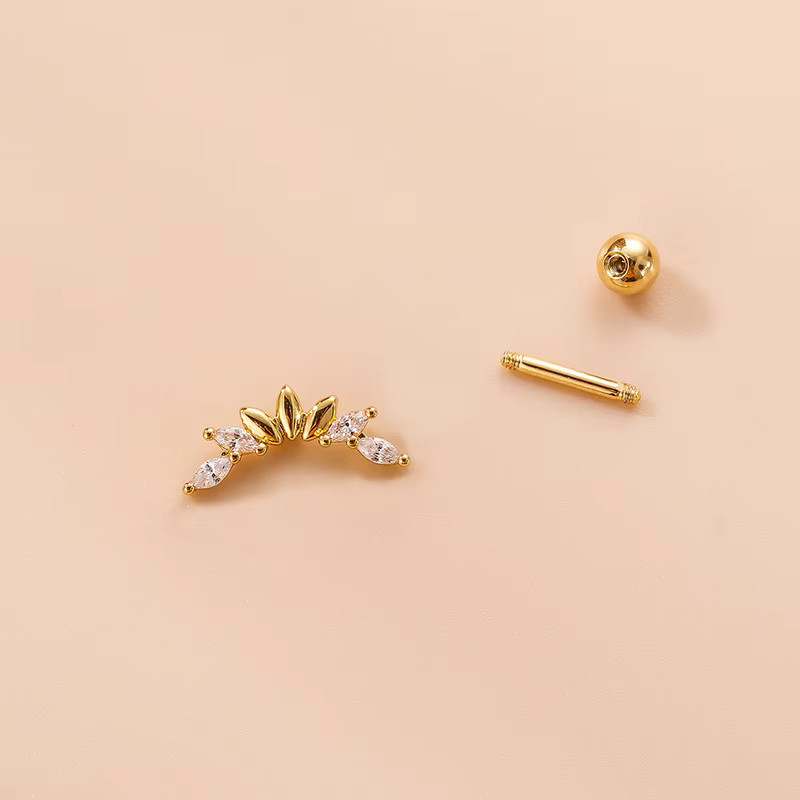 Ohrstecker mling, Edelstahl, Zirkonia, Gold, Damen - Bild 2