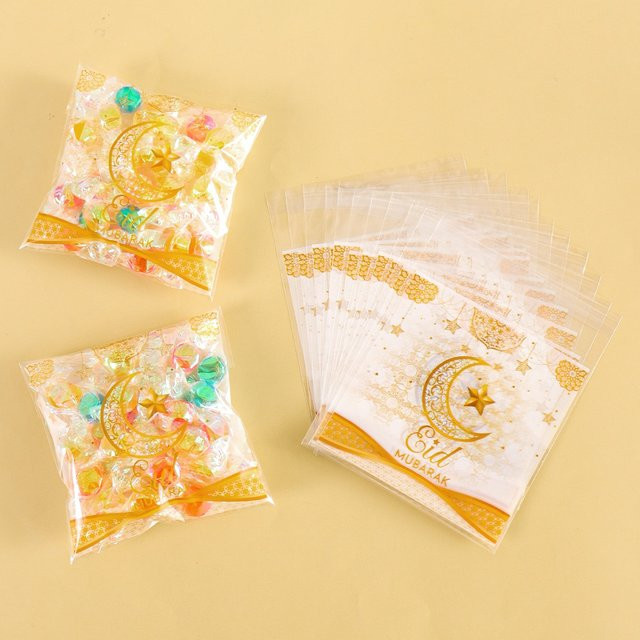 Transparente Kunststoff-Süßigkeitentüten für Eid Mubarak und Ramadan Kareem zum DIY-Verpacken von Cookies und Gebäck - Bild 1