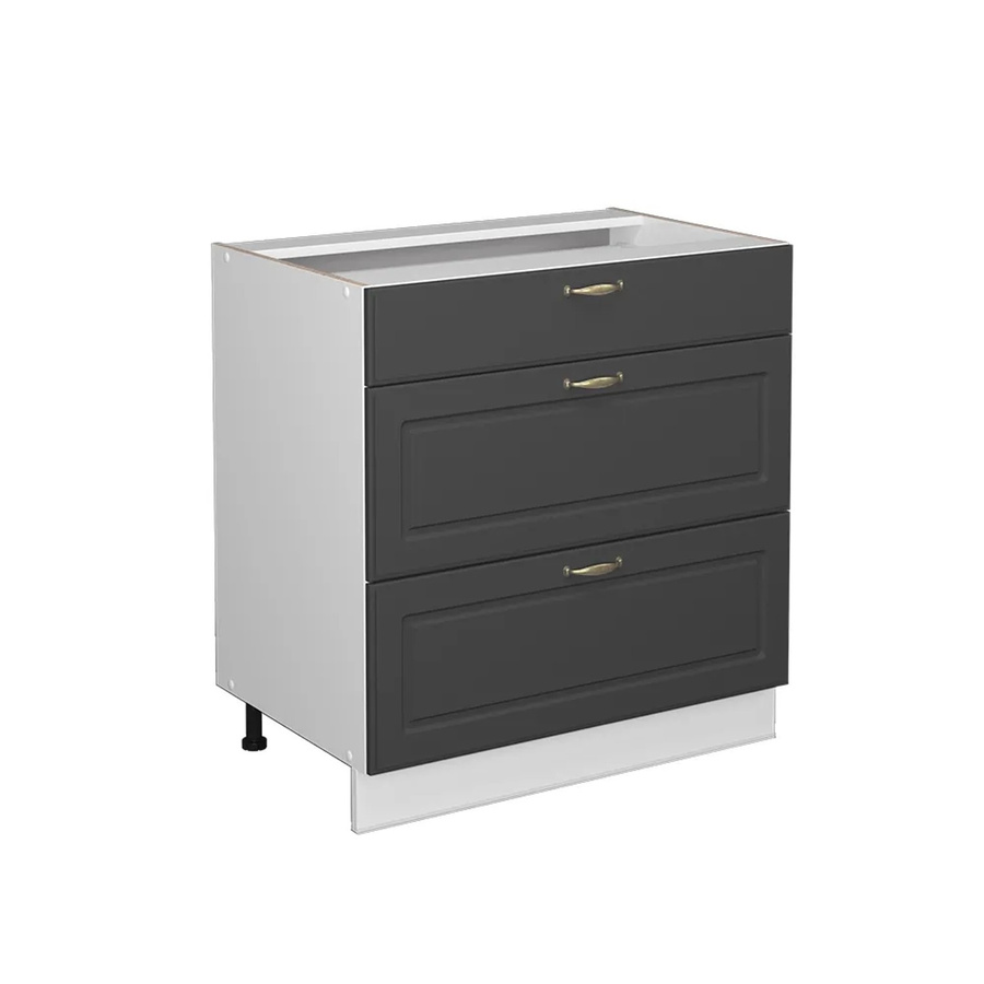 Vicco Badschrank Fame-Line in Anthrazit-Gold/Weiß mit 3 Schubladen und Soft-Close-Türen, B/H: 80 x 82 cm - Bild 2