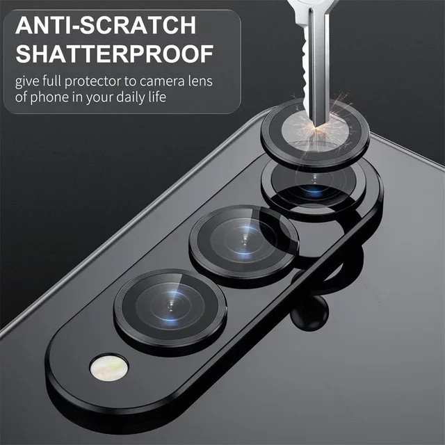 Metallring-Kamera-Schutzkappe mit gehärtetem Glas für Samsung Galaxy Z Fold 7, 6, 5, 4 in Schwarz - Bild 1