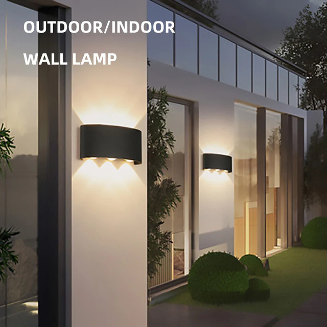 Moderne LED-Wandleuchte aus Aluminium in Schwarz für Außenbereich, Garten und Innenräume mit Up-and-Down-Lichteffekt - Bild 1
