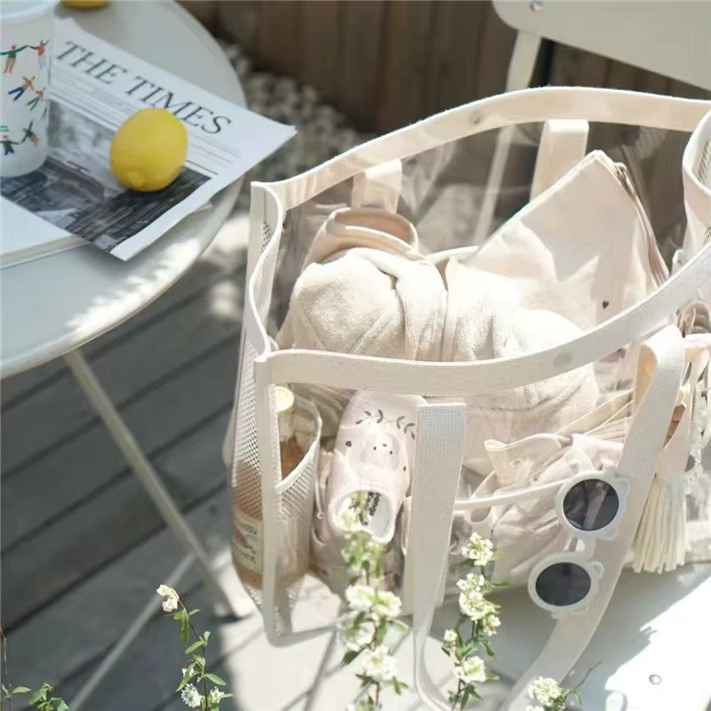 CH CACILLO Transparente Strandtasche aus PVC wasserdicht mit großer Kapazität für Reise, Pool und Sport - Bild 3