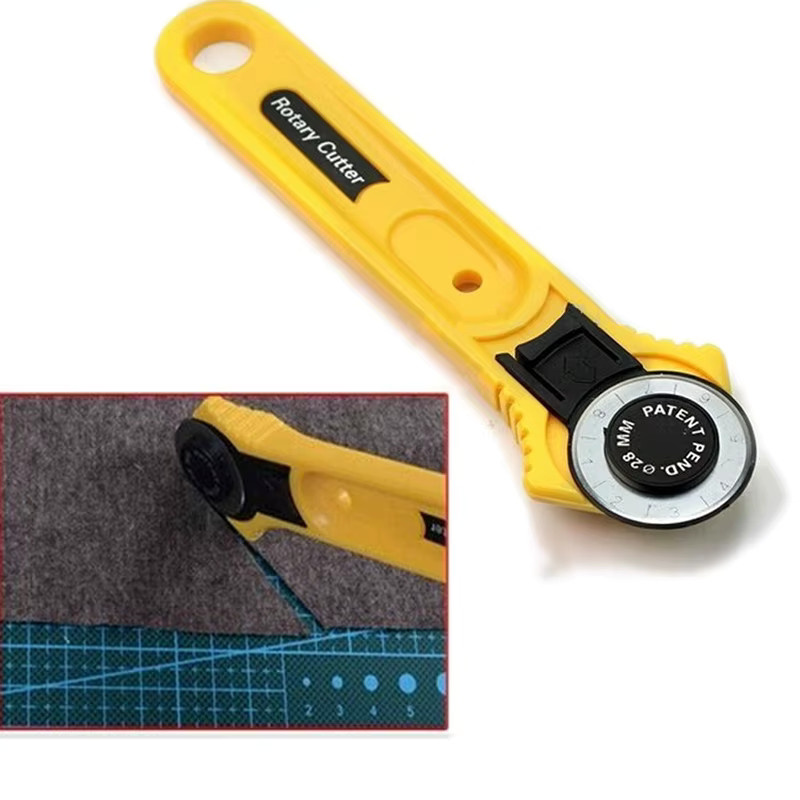Rundschneider mit Rotationsklinge für Leder und Patchwork Stoff in Gelb - Bild 2