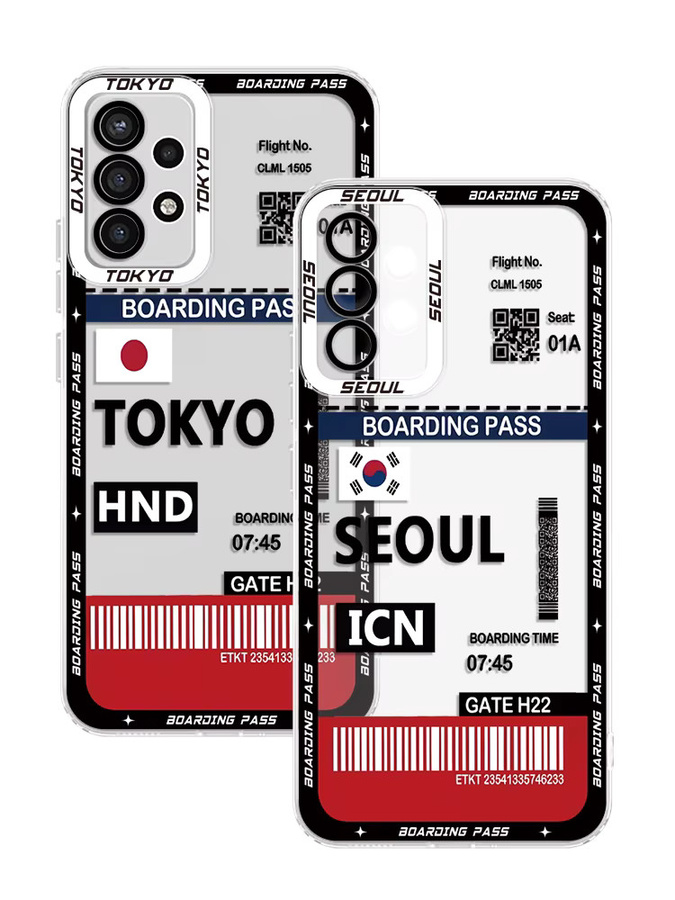 Weiche Handyhülle Tokyo Seoul Boarding Pass für Samsung Galaxy A-Serie in Multicolour - Bild 5