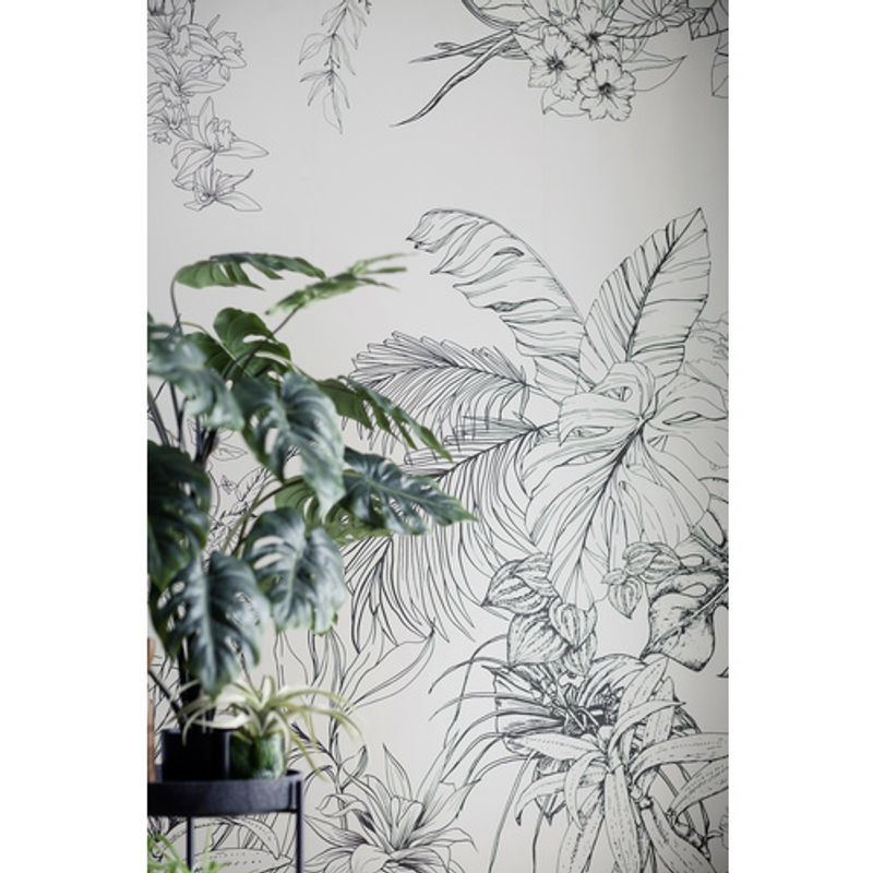 Schöner Wohnen Vliestapete Floral Dschungel Blätter Schwarz-Weiß B: 270 cm, H: 212 cm - Bild 3