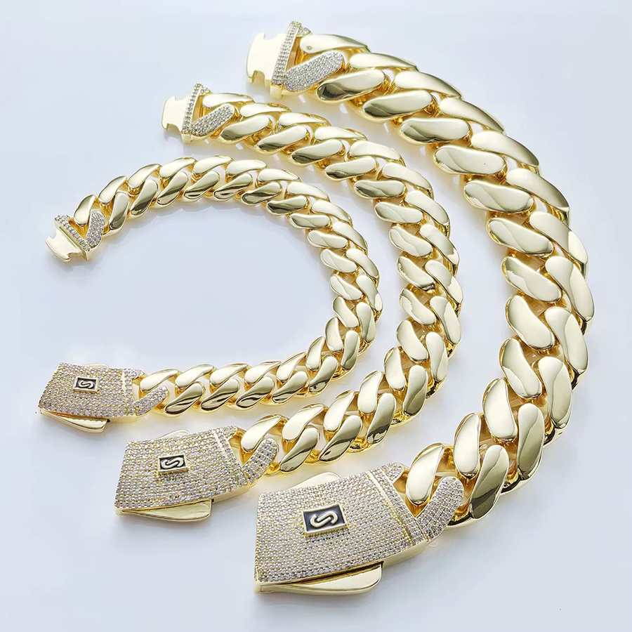 ESKEEM Kubanische Kette, 14k Vergoldung, Gold, Unisex - Bild 1