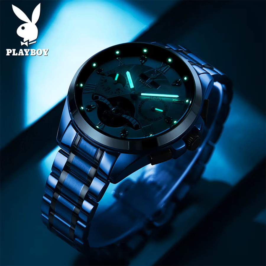 PLAYBOY Armbanduhr Automatik, Edelstahl, Mondphase, Herren - Bild 2