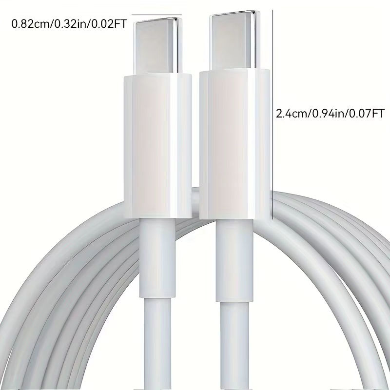 LAIHONEN 3er-Pack USB-C-auf-USB-C-Schnellladekabel in Weiß, 60 W, kompatibel mit iPhone 15 16 Pro Max - Bild 5