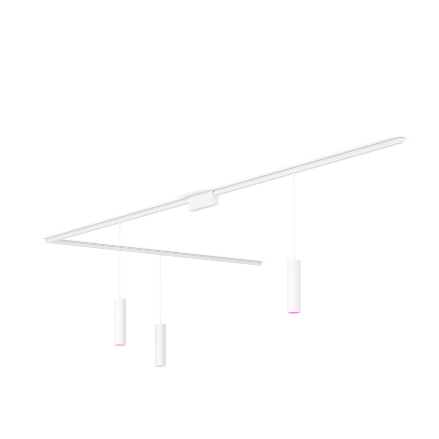 Philips Hue Perifo Basis-Set L-förmige Deckenleuchte in Weiß mit 3 Pendelleuchten - Bild 1