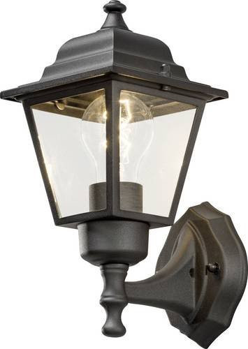Konstsmide Außenwandleuchte Laternen-Design in Schwarz mit E27 Fassung und Glas - Bild 1