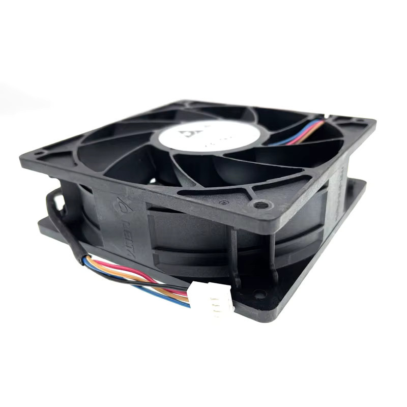 Delta QFR1212GHE High Speed Case Fan für Bitcoin GPU Miner, Schwarz, B/H/T: 12 x 12 x 3,8 cm, DC 12V, 6000RPM, Dual Kugellager, PWM 4P - Bild 4