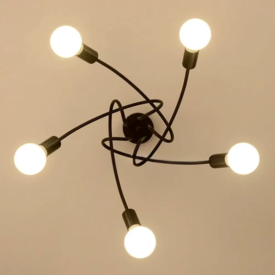 JOYINLED Moderner Minimalistischer Kronleuchter in Schwarz mit Astform und LED-Deckenleuchte aus Metall und Glas für Wohnzimmer, Küche und Schlafzimmer - Bild 2