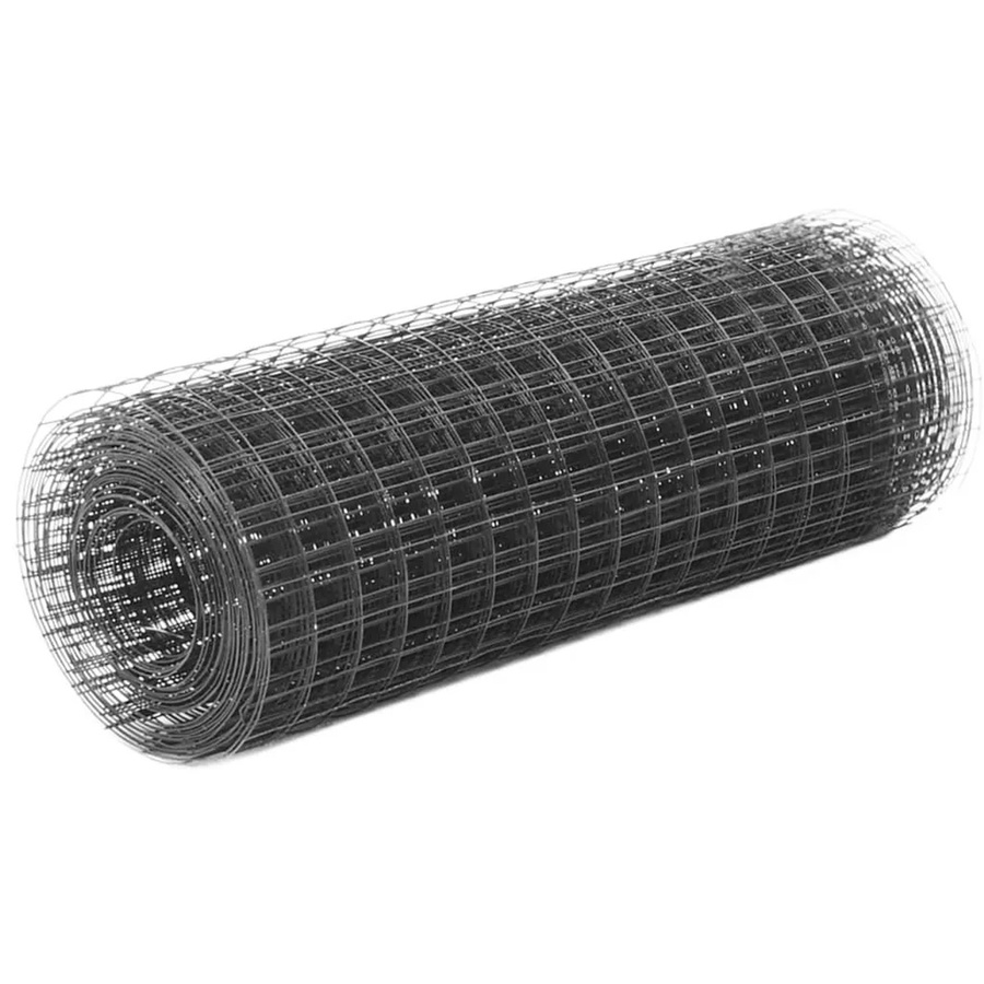 vidaXL Drahtzaun aus verzinktem Stahl mit PVC-Beschichtung in Grau, B: 10 m, H: 0,5 m - Bild 2