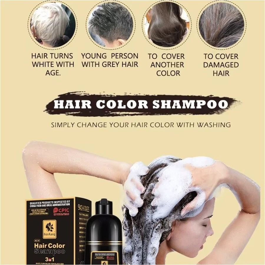 REAROYA Shampoo, schwarze Farbe, permanent, mit natürlichen Pflanzen - Bild 2
