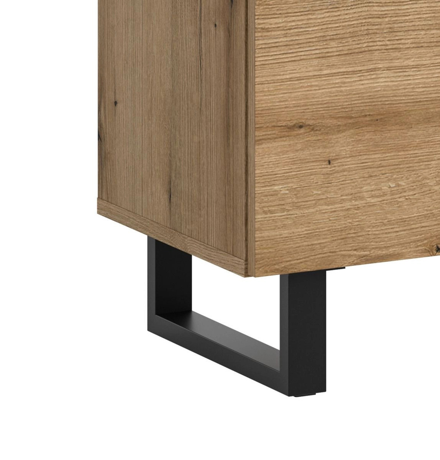 Kommode Gelia von Inn.Furn in Eiche und Schwarz mit Soft-Close-Schubladen, B: 80 cm, H: 99 cm - Bild 4