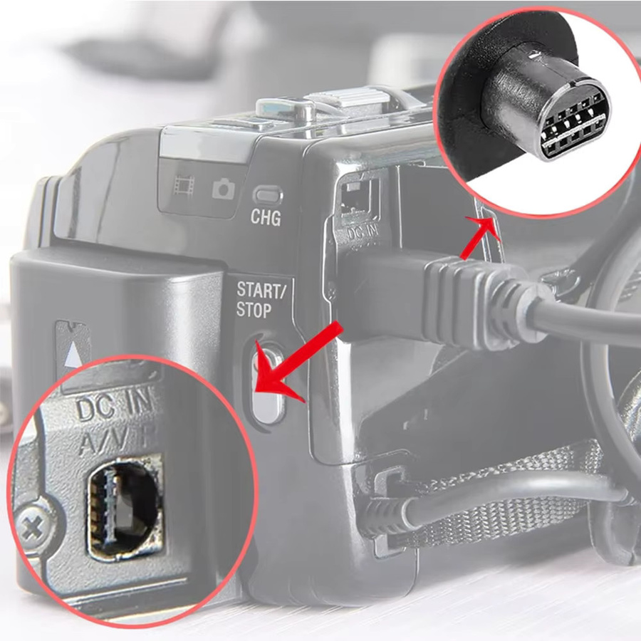 Sony A/V-Kabel VMC-30FS für DCR Handycam Camcorder mit 10-poligem DVI DV-Anschluss auf 3 RCA S-Video AV-Leitung in Schwarz - Bild 2