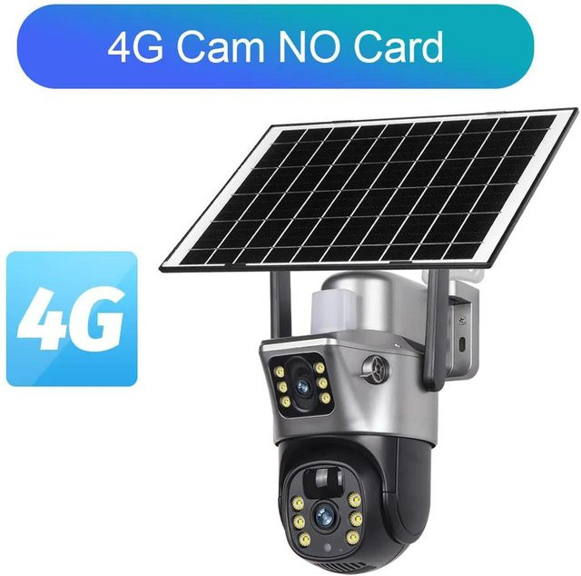 Vstarcam 4K 8MP Solarkamera mit Doppelobjektiv und Doppelbildschirm, 4G/WiFi Überwachungskamera mit Akku, Bewegungserkennung und automatischem Tracking, Weiß - Bild 1