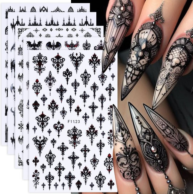 SWEET TREND Nagelaufkleber, Schwarz, Glänzend, 5 Stück - Bild 1