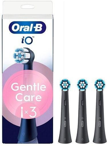 Oral-B iO Gentle Care Zahnbürstenkopf, Schwarz, 3 Stück - Bild 1
