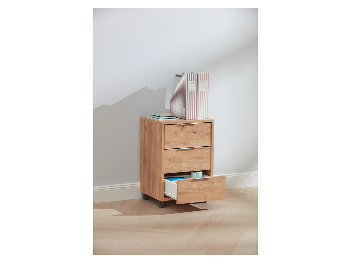 LIVARNO HOME Rollcontainer Verona in Wotan-Eiche-Nachbildung, Braun, B/T/H: 35 x 59 x 40 cm - Bild 2