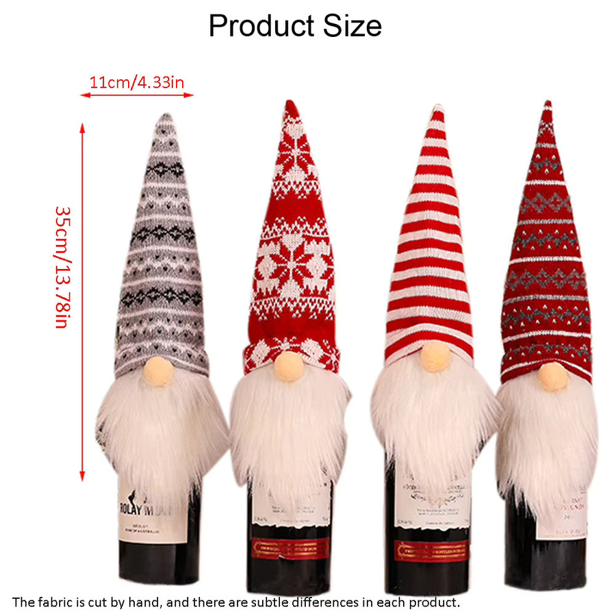 Rote Flaschentasche aus Textil für Weihnachten und Silvester zur Tischdekoration - Bild 5