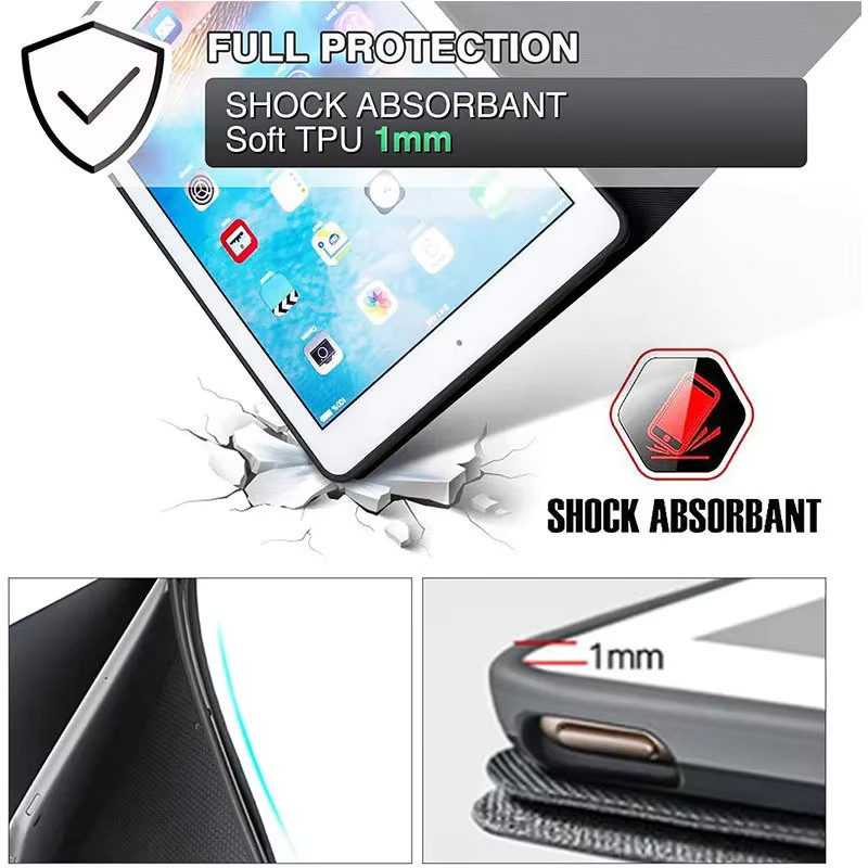 Schutzhülle für Apple iPad in Grau, passend für iPad 10,2 Zoll (7., 8., 9. Generation) sowie iPad Air und Mini Modelle - Bild 3