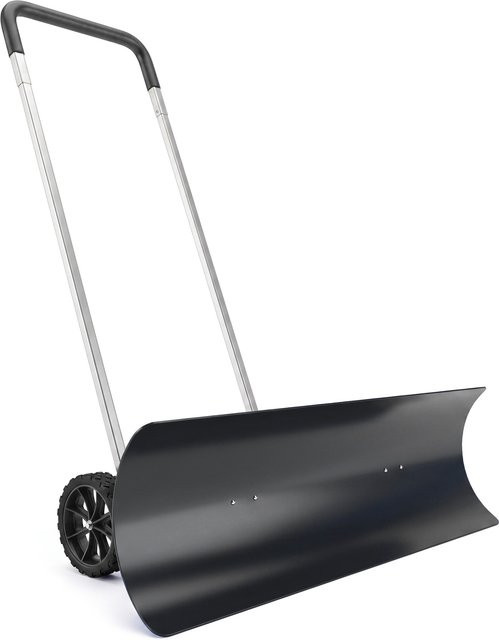 Outsunny Schneeschieber groß mit Rädern aus Aluminium in Schwarz, Breite: 95 cm - Bild 1