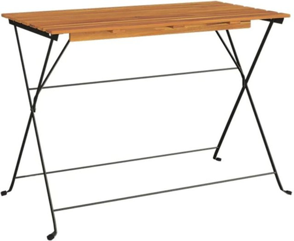Vidaxl Klappbarer Bistrotisch aus Akazie Massivholz und Stahl in Braun, B/T/H: 100 x 54 x 71 cm - Bild 1