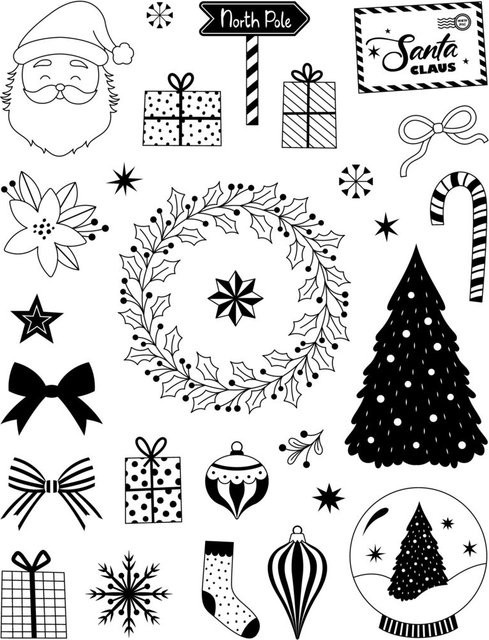 Artemio Silikonstempel Santa Baby in Transparent und Schwarz - Bild 1
