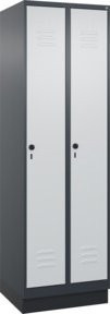 C+P Wäsche-Spind Classic PLUS mit Sockel, 2 Abteile, Stahl, grau, H x B x T: 195 x 60 x 50 cm - Bild 1