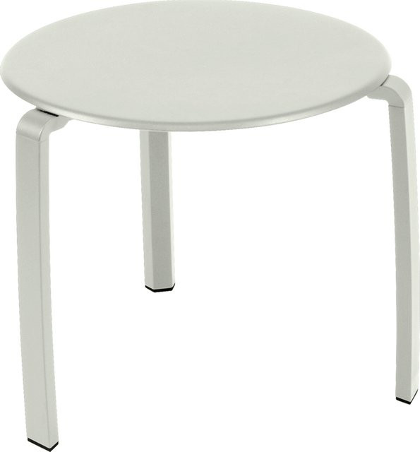 Fermob Alize Niedriger Tisch aus pulverbeschichtetem Aluminium in Weiß, runder Gartentisch für Terrasse und Balkon - Bild 1