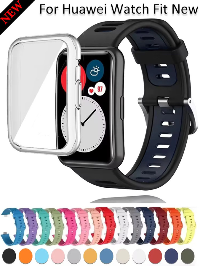 Huawei Uhrenarmband Silikon, Schwarz, Huawei Watch Fit - Bild 3