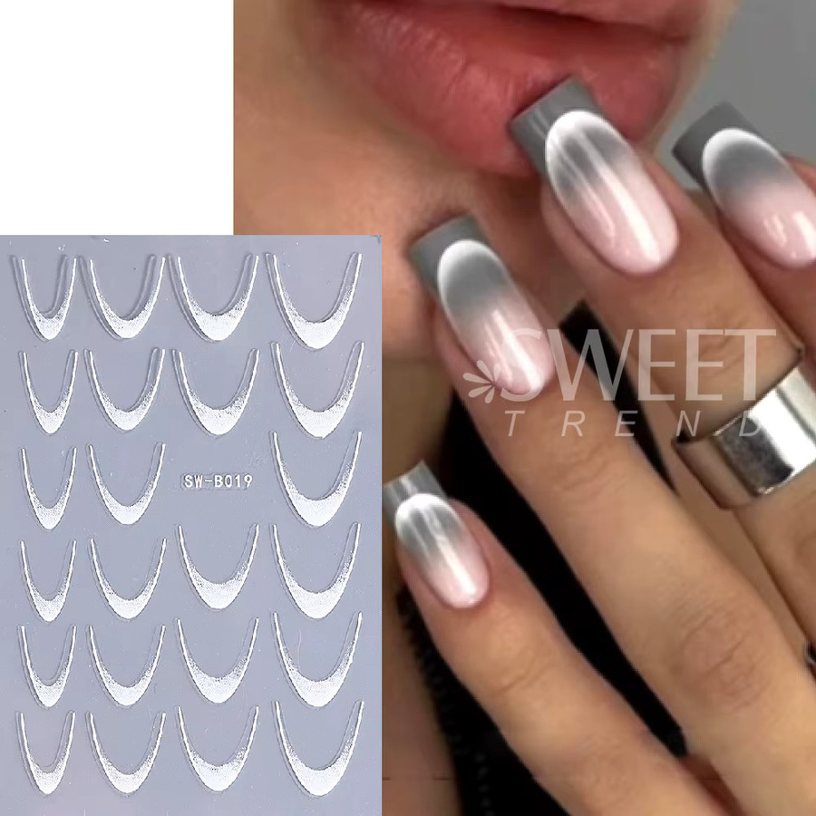 SWEET TREND Nagelkunst-Aufkleber, 14-teiliges Set, Französisches Design - Bild 2