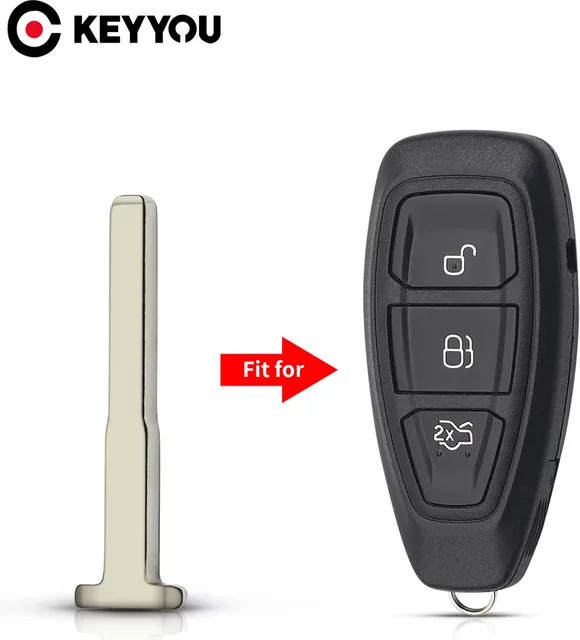 KEYYOU Smart Auto Schlüssel Klinge Blank Einsatz für Ford Mondeo Kuga Fiesta Focus Titan in Silber - Bild 1