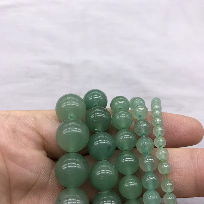 Perlen Naturstein, grüner Aventurin, rund, 38,1 cm, 4-12 mm - Bild 2