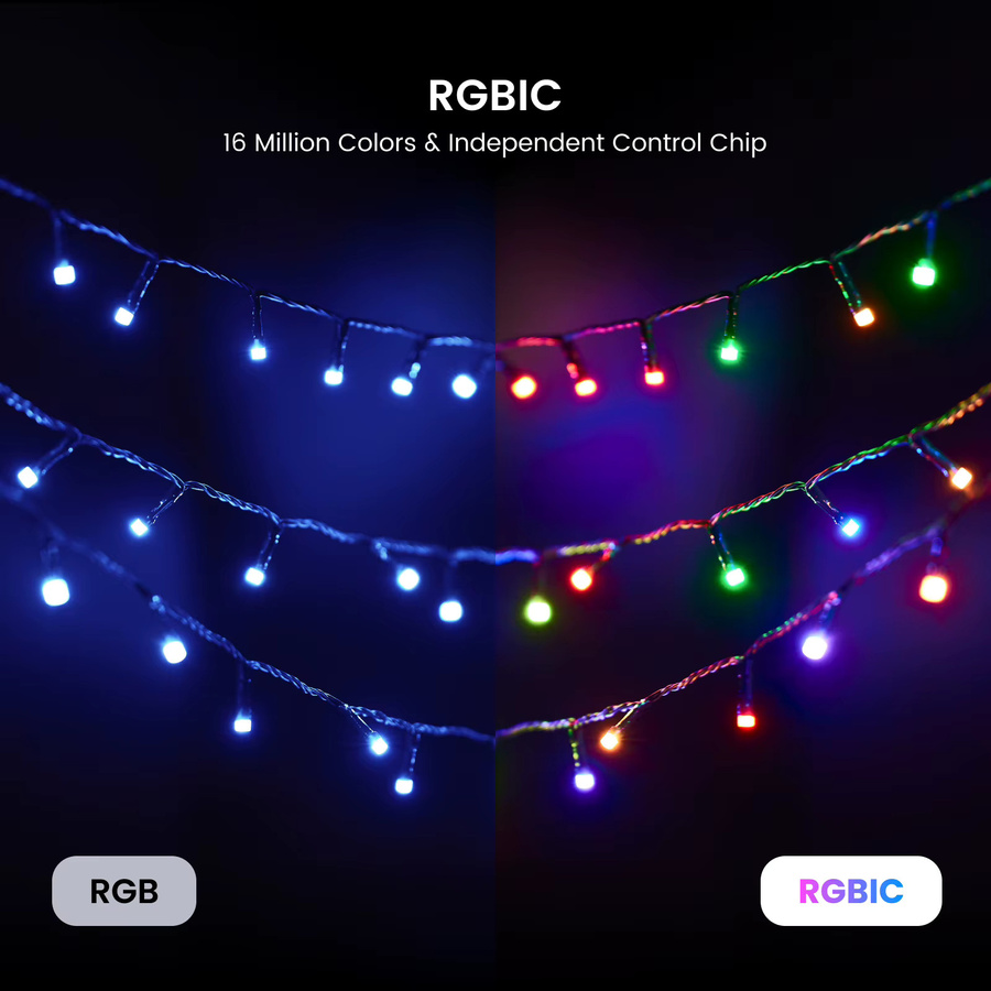 Yeelight RGB Smart Weihnachts-Lichterkette mit Bluetooth-Steuerung und 20 Lichteffekten in Multicolour - Bild 3