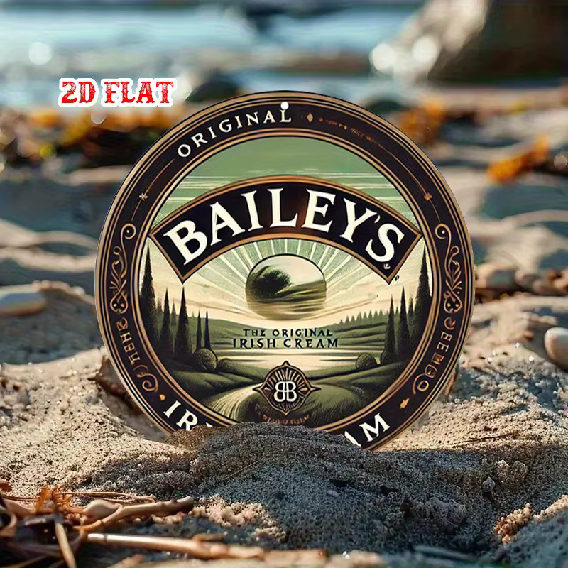Rundes Baileys Label Aluminiumschild von Heritage als rustikale Metallwandkunst in Mehrfarbig - Bild 4