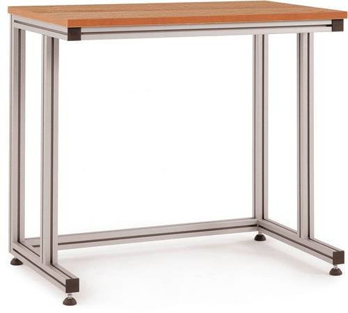Manuflex AA7045 Pulttisch ALU mit Multiplexplatte in Braun für stehende Tätigkeiten, B/T/H: 150 x 60 x 90-91,7 cm - Bild 1