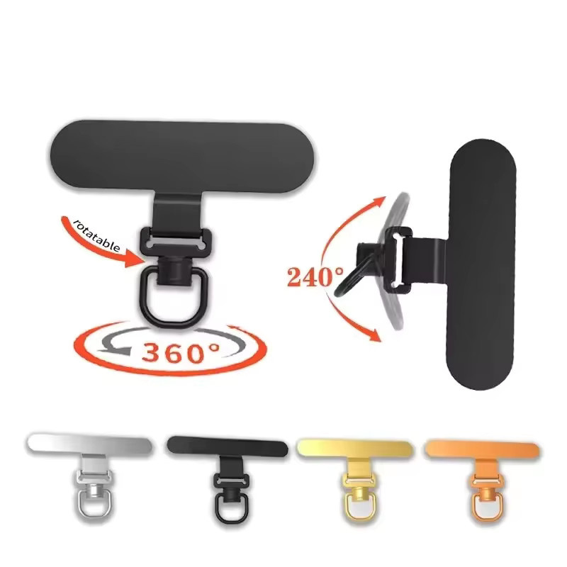 360 Grad drehbarer Telefon-Lanyard-Clip aus Edelstahl in Gold als universeller Anti-Verlust-Halter und Adapter-Anschluss - Bild 2