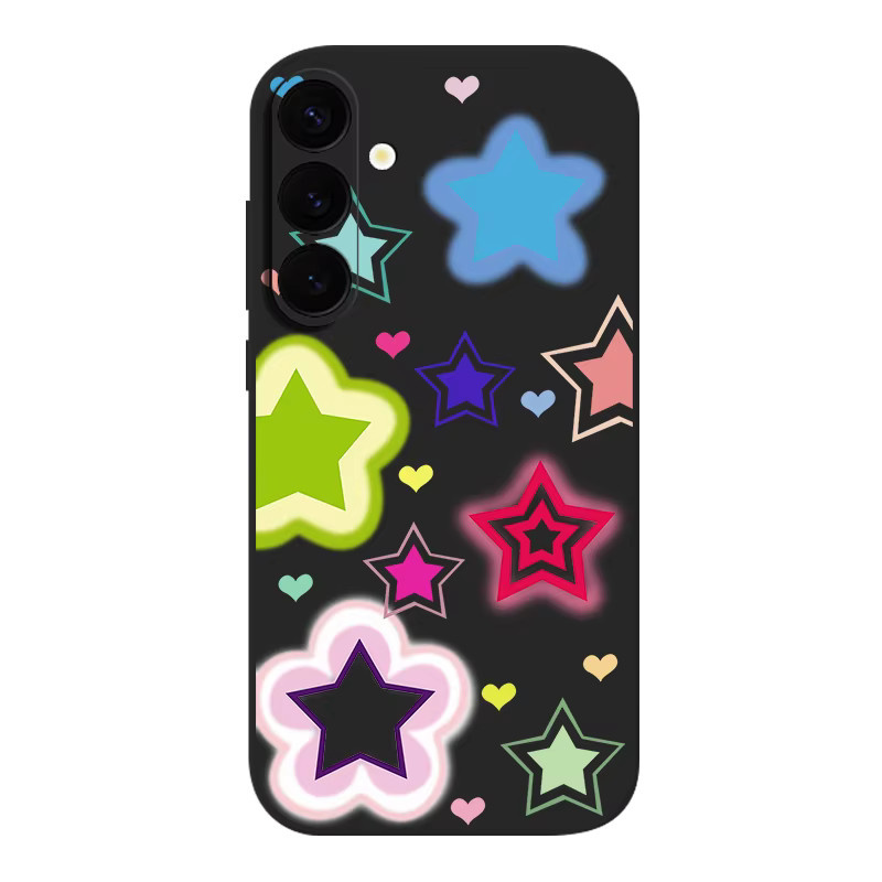 Magnetische Handyhülle mit bunten Sternen für Samsung Galaxy S25 S24 Ultra S23 S22 Plus S24 FE A17 A56 A55 A16 A15 A36 aus weichem TPU in Multicolour und Schwarz - Bild 4